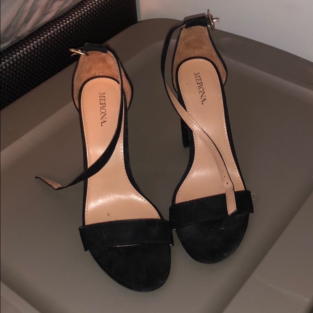 Black block heels